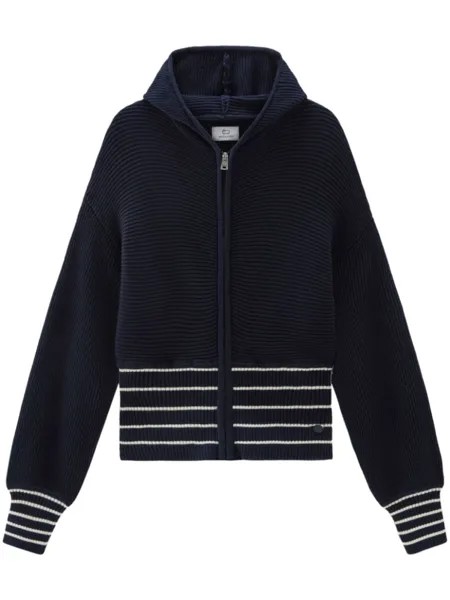 Woolrich трикотажное худи на молнии, синий