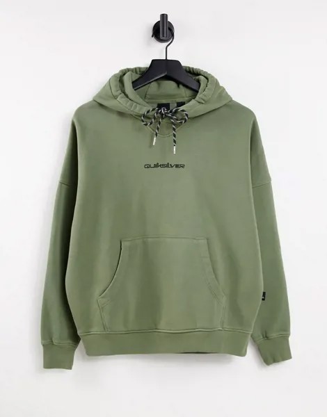 Худи в стиле oversized цвета хаки Quiksilver-Зеленый цвет