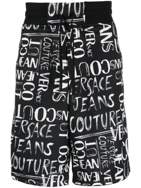 Versace Jeans Couture спортивные шорты с логотипом, черный