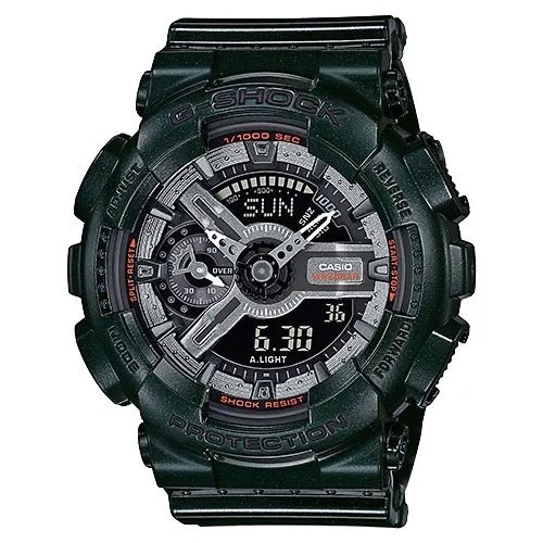 Наручные часы CASIO G-Shock GMA-S110MC-3A, черный, зеленый