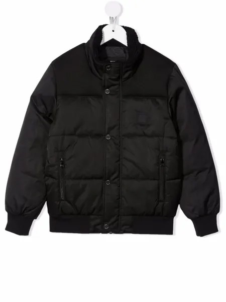 BOSS Kidswear пуховик с логотипом