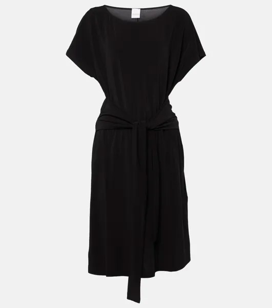 Платье миди из джерси с поясом Max Mara, черный