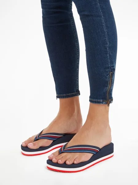 Сандалии TOMMY HILFIGER T-Bar Sandals, темно-синий