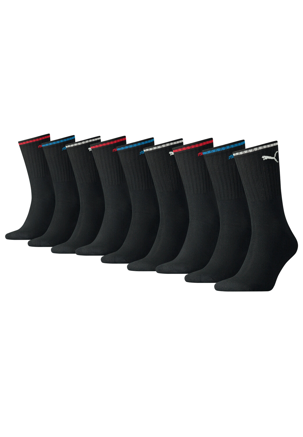 Носки Puma CREW SOCK STRIPE 9 шт, черный