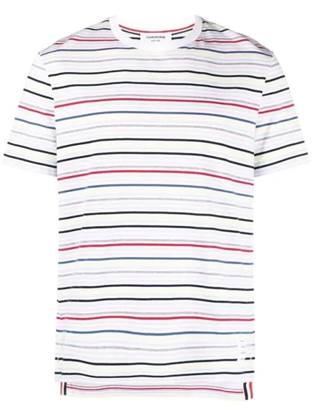 Thom Browne striped short-sleeve T-shirt, белый