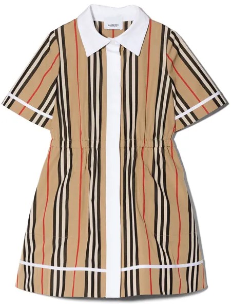 Burberry Kids платье-рубашка с отделкой Icon Stripe