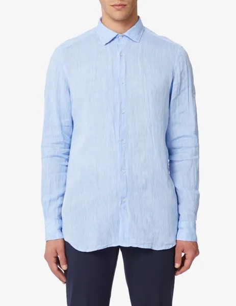 Льняная рубашка Sartoria Italiana, светло-синий