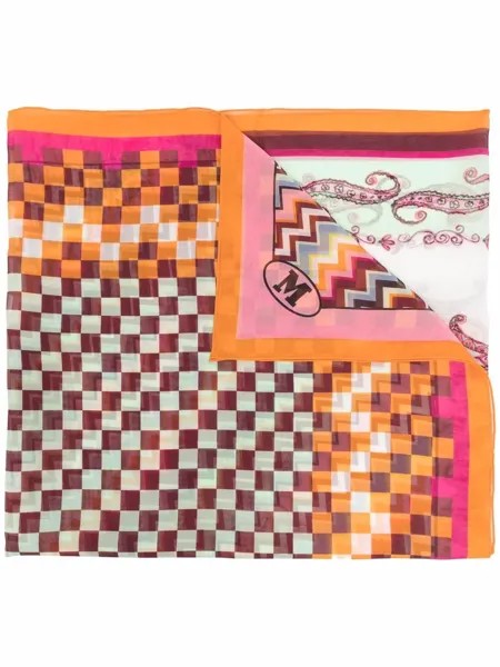 M Missoni шелковый платок с геометричным принтом