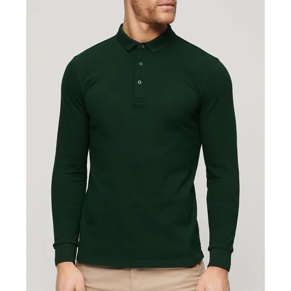 Поло Superdry M1110392A Long, зеленый