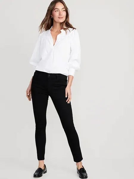 Женские черные джинсы скинни NWT Old Navy Black со средней посадкой Pop Icon, стандартный размер 2