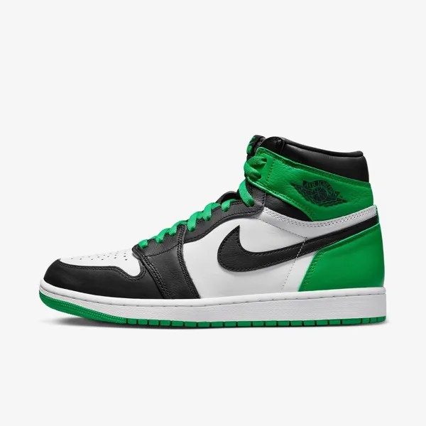 Jordan 1 Retro High OG Black and Lucky Green DZ5485-031 Shoes Кроссовки