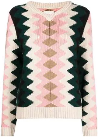 KHAITE patterned intarsia-knit jumper