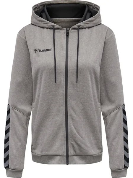 Толстовка Hummel Hoodie Hmlauthentic Poly Zip Hoodie Woman, серый меланж