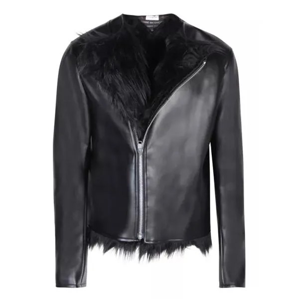 Куртка cruelty-free leather biker jacket Comme des Garçons, черный