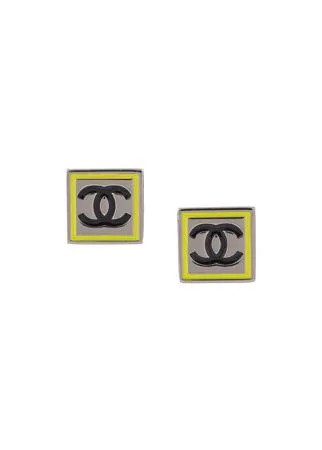 Chanel Pre-Owned квадратные серьги 2004-го года с логотипом CC