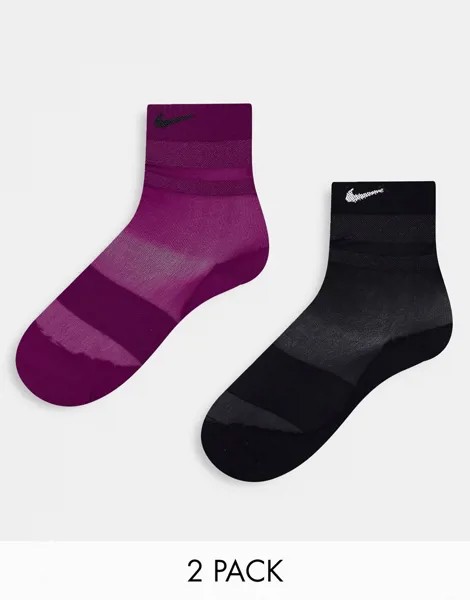 Набор из 2 пар носков черного и фиолетового цветов Nike Training Air Sheet-Разноцветный