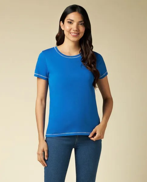 Женская футболка из чистого хлопка Iwie, сине-зеленый
