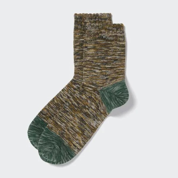 Мужские носки Uniqlo с эластичной резинкой, темно-оливковый
