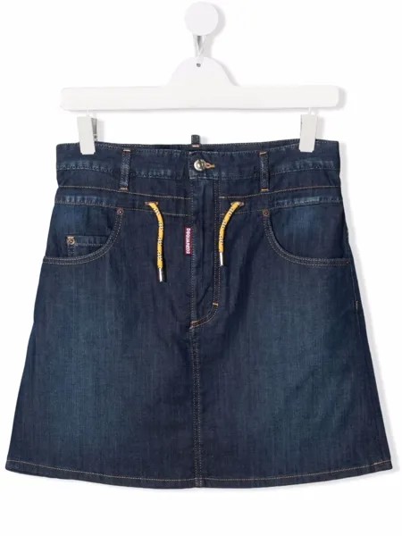 Dsquared2 Kids джинсовая юбка с кулиской