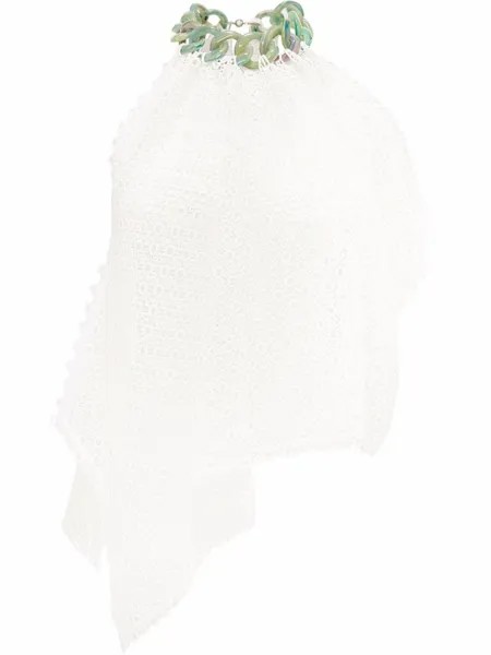 JW Anderson топ в технике кроше с цепочкой, белый