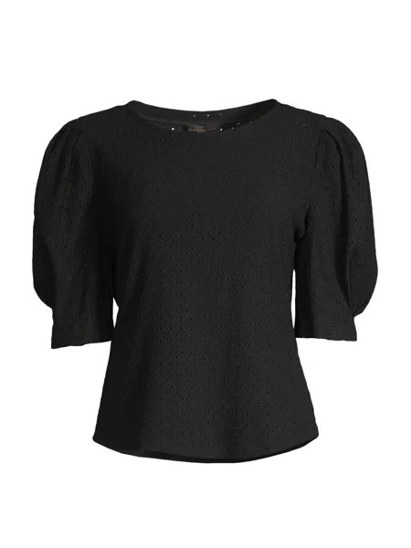 Трикотажный топ City Garden с люверсами Donna Karan New York, черный