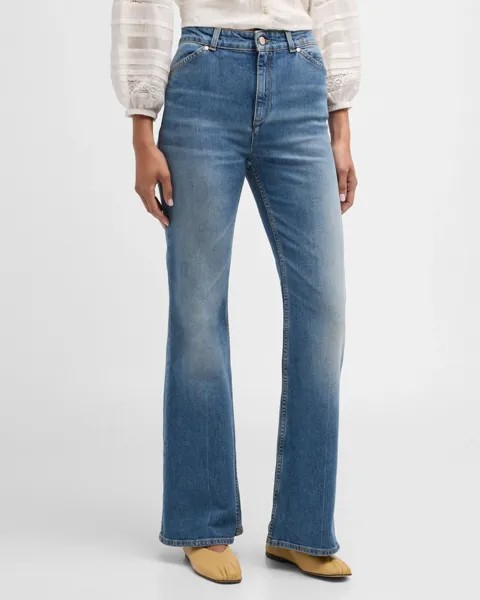 Джинсы Denim Love с завышенной талией и расклешенными штанинами DOROTHEE SCHUMACHER, цвет Denim