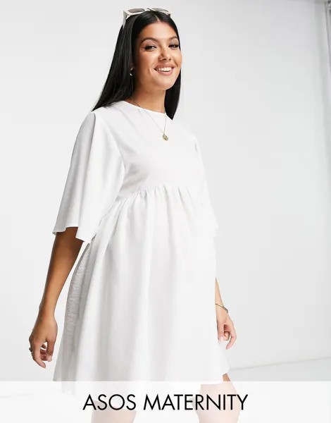Белое платье-халат с рукавами-кимоно ASOS DESIGN Maternity