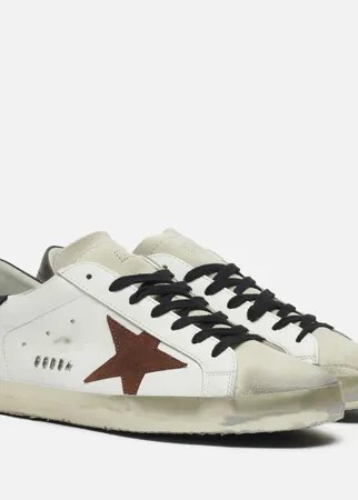 Мужские кроссовки Golden Goose Super-Star Leather/Suede Star, цвет белый, размер 40 EU