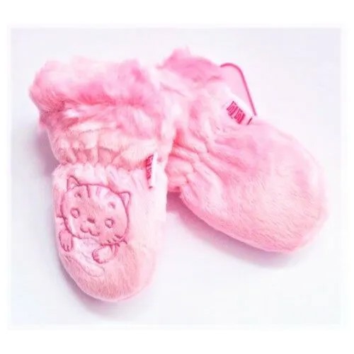 Варежки TuTu для девочек демисезонные, подкладка, размер 0-6 месяцев, розовый