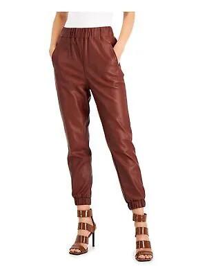 Женские коричневые брюки с завышенной талией INC на эластичном поясе и манжетах XXL