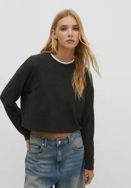 Свитер Cropped Napped Stradivarius, цвет dark grey