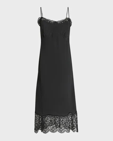 Платье-комбинация с кружевной отделкой Simone Rocha, цвет Black