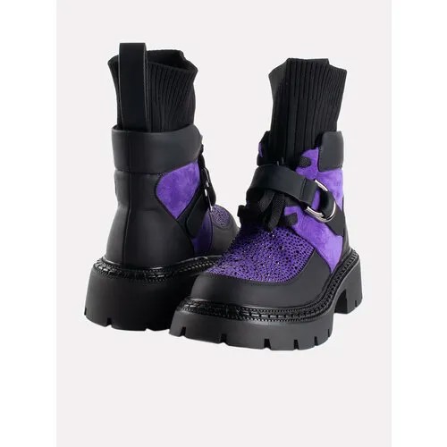 Ботинки, размер 36, черный, фиолетовый