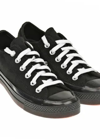 Черные кеды с белыми шнурками Converse