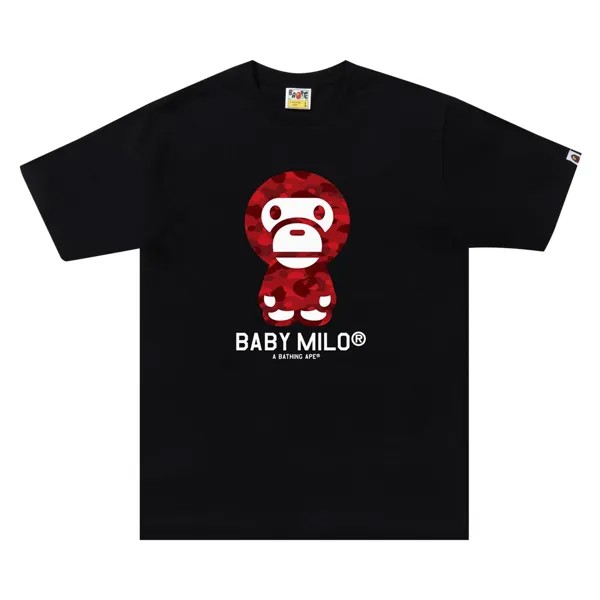 Футболка BAPE Color Camo Baby Milo, черный/красный