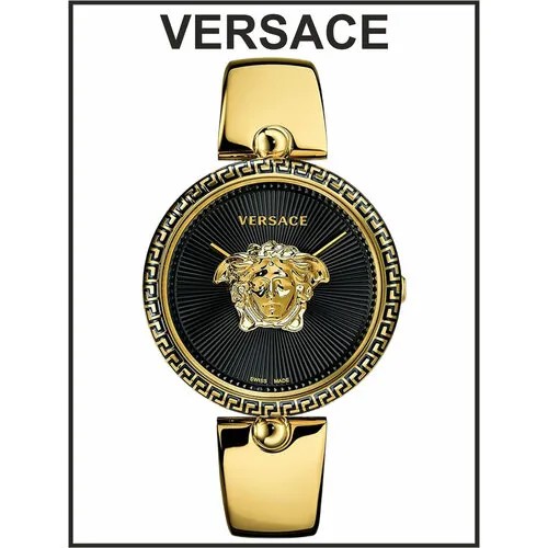 Наручные часы Versace Женские золотые кварцевые оригинальные, черный, золотой