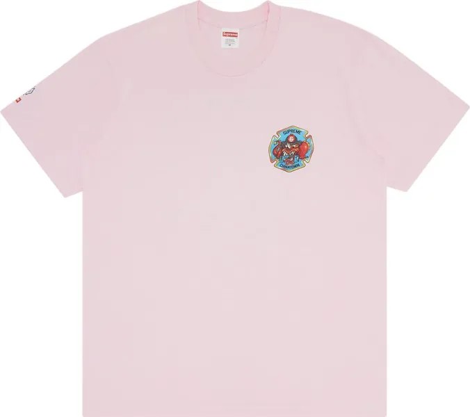 Футболка Supreme FDNY Engine 9 Tee 'Light Pink', розовый