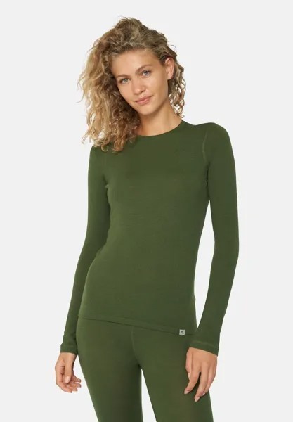 Лонгслив DANISH ENDURANCE Damen Merino, зеленый