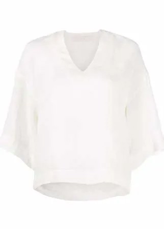 Tela блузка с V-образным вырезом