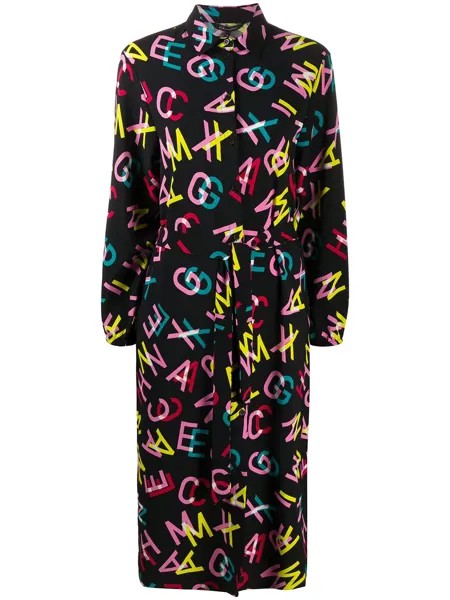 Armani Exchange платье-рубашка длины миди с логотипом