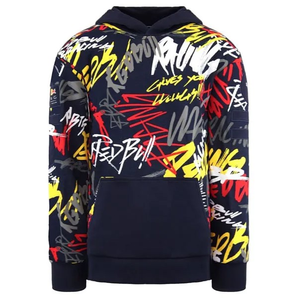 Темно-Синий мужской пуловер с капюшоном Red Bull Racing Street 595145 01 Puma, синий