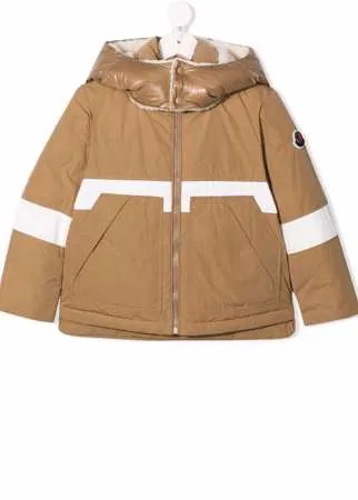 Moncler Enfant пуховик с капюшоном и нашивкой-логотипом