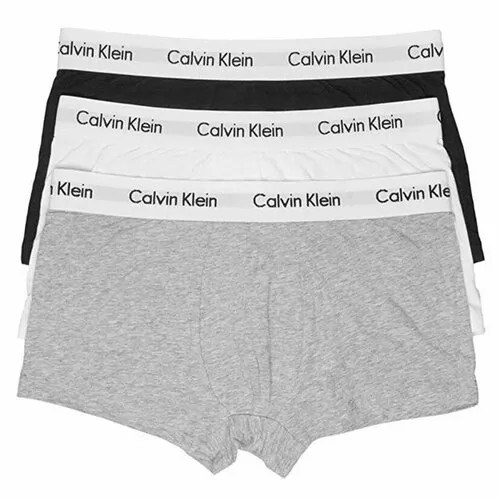 Трусы CALVIN KLEIN, 3 шт., размер XL, серый, белый, черный