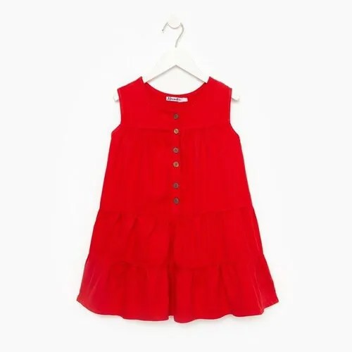 Платье для девочки, цвет красный, рост 122