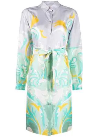 Emilio Pucci платье-рубашка с графичным принтом и поясом