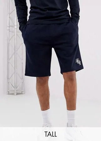 Трикотажные шорты с логотипом French Connection Tall-Темно-синий