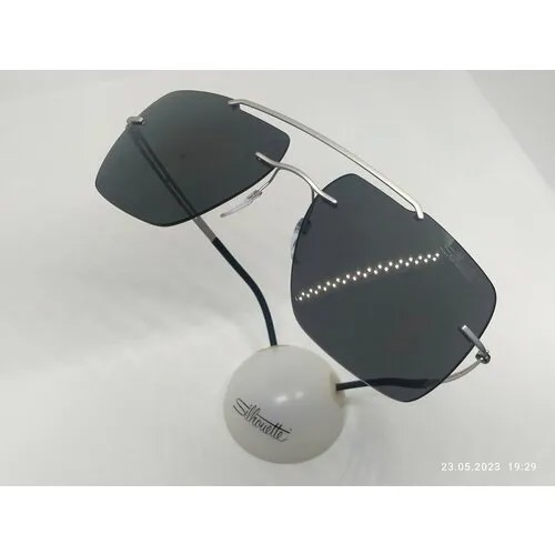 Солнцезащитные очки Silhouette 8674 00 6203, прямоугольные, ударопрочные, устойчивые к появлению царапин, с защитой от УФ, для мужчин, серебряный