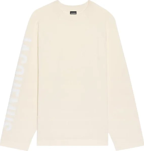 Футболка Jacquemus Typo Long-Sleeve  'Light Beige', кремовый