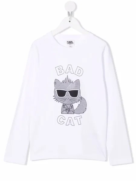 Karl Lagerfeld Kids футболка с принтом Bad Cat