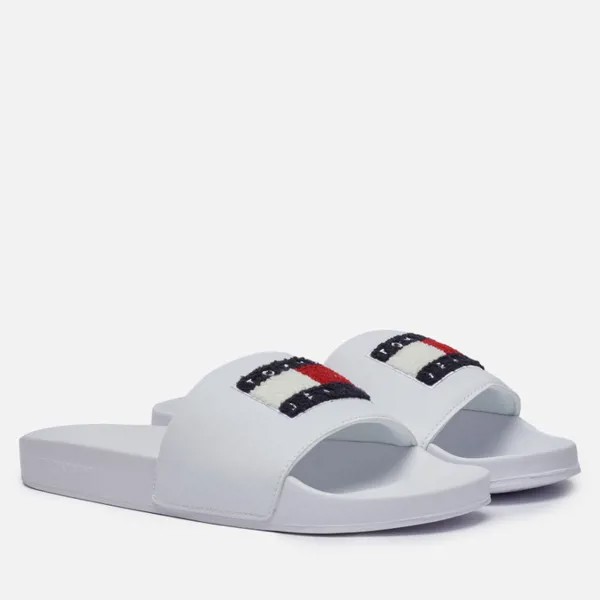 Сланцы женские Tommy Jeans Towelling Flag Pool Slide белые 8.5 US
